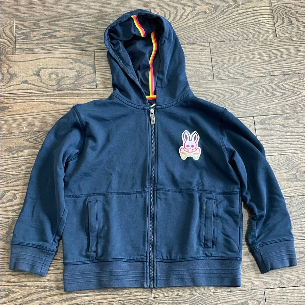 Psycho Bunny Navy Blue Boys Hoodie size M (8-10)